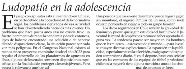 Ludopatía en la adolescencia